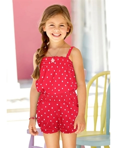 Короткий комбинезон "для маленьких девочек", в милый горошек, белый Kidsworld
