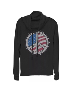 Пуловер с хомутом и хомутом для юниоров Americana со знаком мира и американским флагом Unbranded