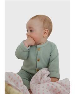 Комбинезон из мягкого ребристого материала, зеленый Лилипут