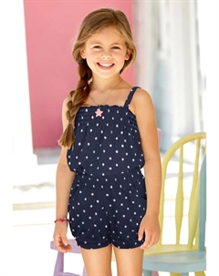 Короткий комбинезон "для маленьких девочек", в милый горошек, белый Kidsworld