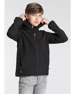 Куртка софтшелл "KID SOFTSHELL JACKET FIX HOOD", с капюшоном, дышащая, теплоизолирующая и водоотталкивающая, цвет Nero Cmp