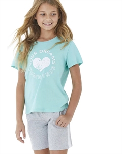 Пижамы (2 шт., 1 шт.), с принтом в виде сердечек спереди, цвет Mint-Grau-Meliert Buffalo