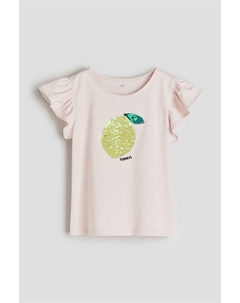 Топ с развевающимися рукавами, розовый H&m