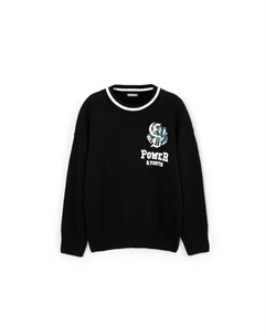 Свитер "Гулливер" вязаный, с круглым вырезом, черный Gulliver