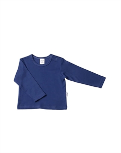 Рубашка с длинными рукавами из натурального хлопка, синий Лилипут