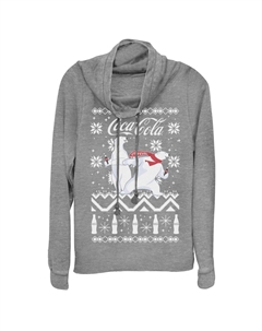 Свитер Coca-Cola Ugly для юниоров, пуловер с воротником-хомутом и полярным медведем Licensed character