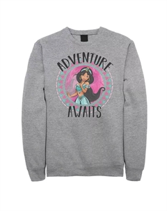 Флисовый свитшот Disney's Aladdin Jasmine «Adventure Awaits», серый Licensed character