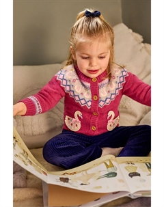 Вязаный кардиган с узором «фэр айл», розовый Jojo maman bébé