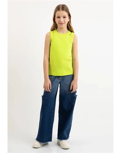 Комфортные джинсы с разрезами по бокам, синий Gulliver