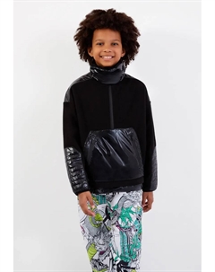 Флисовая рубашка с воротником стойкой, черный Gulliver