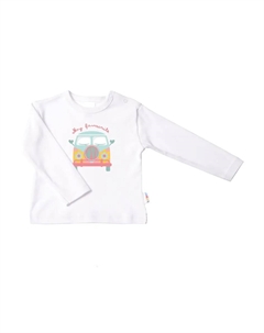 Рубашка с длинными рукавами и милым принтом, белый Лилипут