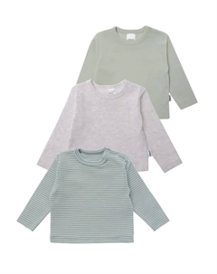 Рубашка с длинными рукавами, упаковка из трех штук, с кнопками на плече, цвет Mehrfarbig Лилипут