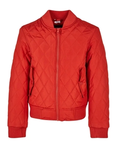 Куртка всепогодная " Women's Girls Diamond Quilt Nylon Jacket" (1 шт.), без капюшона, красный Urban classics
