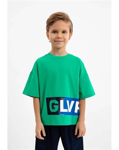 Футболка с классными принтами шрифтов, зеленый Gulliver