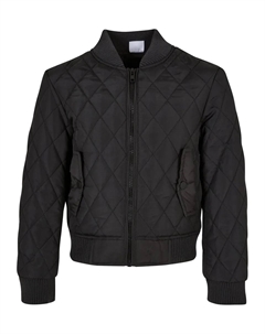 Куртка всепогодная " Women's Girls Diamond Quilt Nylon Jacket" (1 шт.), без капюшона, черный Urban classics