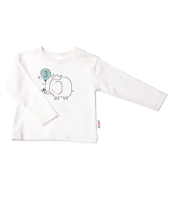 Лилипутская рубашка с длинными рукавами "Элефант 3", с кнопками на плече, цвет Ecru