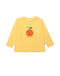 Рубашка с длинными рукавами "Squeeze the Day" и удобным круглым вырезом, желтый Лилипут