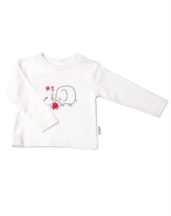 Лилипутская рубашка с длинными рукавами "Кремовый слон", с кнопками на плече, цвет Ecru