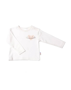 Лилипутская рубашка с длинными рукавами "Сердечко", с кнопками на плече, цвет Ecru