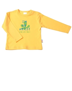 Лилипутская рубашка с длинными рукавами "Артист", с кнопками на плече, желтый