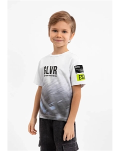 Футболка с крупным принтом спереди, белый Gulliver