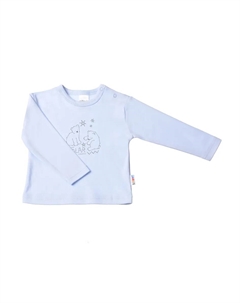 Лилипутская рубашка с длинными рукавами "Белый Медведь", с кнопками на плече, голубой