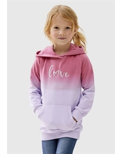Длинный свитшот "LOVE", градиентного цвета, с капюшоном, цвет Pink-Flieder Kidsworld