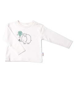 Лилипутская рубашка с длинными рукавами "Элефант 1", с кнопками на плече, цвет Ecru