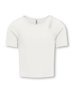 Рубашка с короткими рукавами "KOGNESSA S/S CUT OUT TOP BOX JRS NOOS", цвет Cloud Dancer Kids only