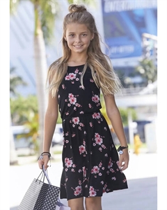 Трикотажное платье, с цветочным принтом, цвет Schwarz-Geblümt-Bedruckt Kidsworld