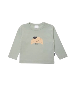 Лилипутская рубашка с длинными рукавами "Круассан" с милым принтом, мятный