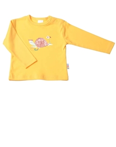 Лилипутская рубашка с длинными рукавами "Черепаха", с кнопками на плече, желтый