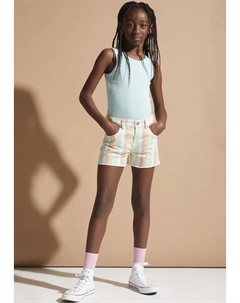Детские шорты Levi's с цветными полосками для ДЕВОЧЕК, цвет Pear Sorbet Levi's kids