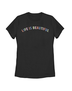 Футболка с радужной аркой для юниоров "Life Is Beautiful" Unbranded