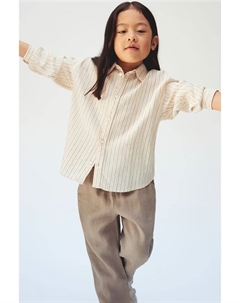 Рубашка из смеси льна, бежевый H&m