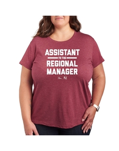 Футболка размера плюс для юниоров «Офисный помощник регионального менеджера», темно-красный Licensed character