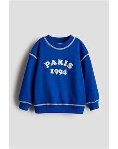 Толстовка с круглым вырезом и принтом, синий H&m