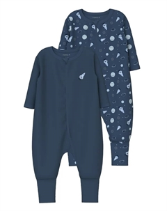 Пижамы "NBMNIGHTSUIT 2P ZIP FF DARK SPACE NOOS" (упаковка, 2 шт.), цвет Dark Denim Name it