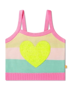 Полосатый топ без рукавов, розовый Billieblush