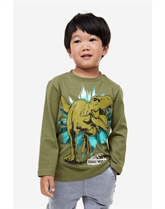 Комплект из двух футболок с длинными рукавами, хаки H&m