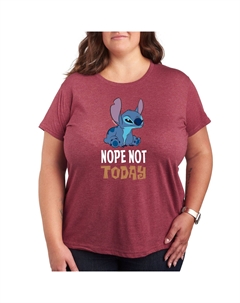 Футболка Missy Plus Size Disney Lilo & Stitch Nope Not Today с графическим рисунком, темно-красный Licensed character