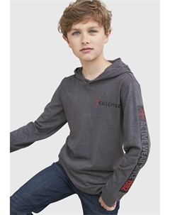 Рубашка с капюшоном "с принтом на рукавах", антрацит Chiemsee