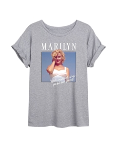 Футболка оверсайз с рисунком Мэрилин Монро для юниоров «Important», серый Licensed character