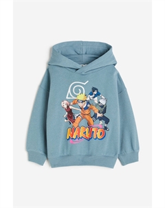 Толстовка оверсайз с принтом, бирюзовый H&m