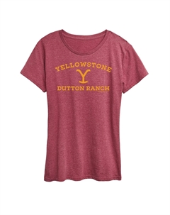 Женская футболка с логотипом Yellowstone Y Dutton Ranch, темно-красный Licensed character
