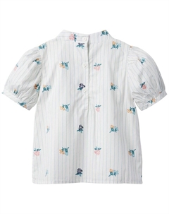 Полосатый топ с рюшами и цветочным принтом, мультиколор Janie and jack