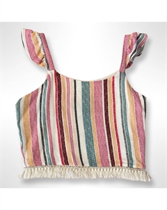 Разноцветный укороченный топ в полоску Girl, мультиколор For all seasons