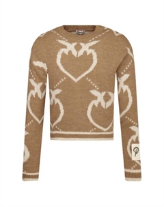 Свитер обычного кроя с добавлением шерсти, коричневый Pinko up