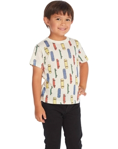 Футболка Kids All Over Skateboard Tee, цвет Coconut Milk Chaser