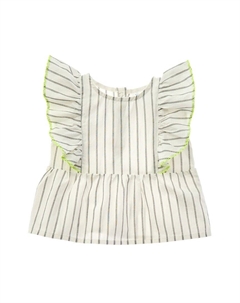 Полосатый топ с рюшами, белый Rockets of awesome